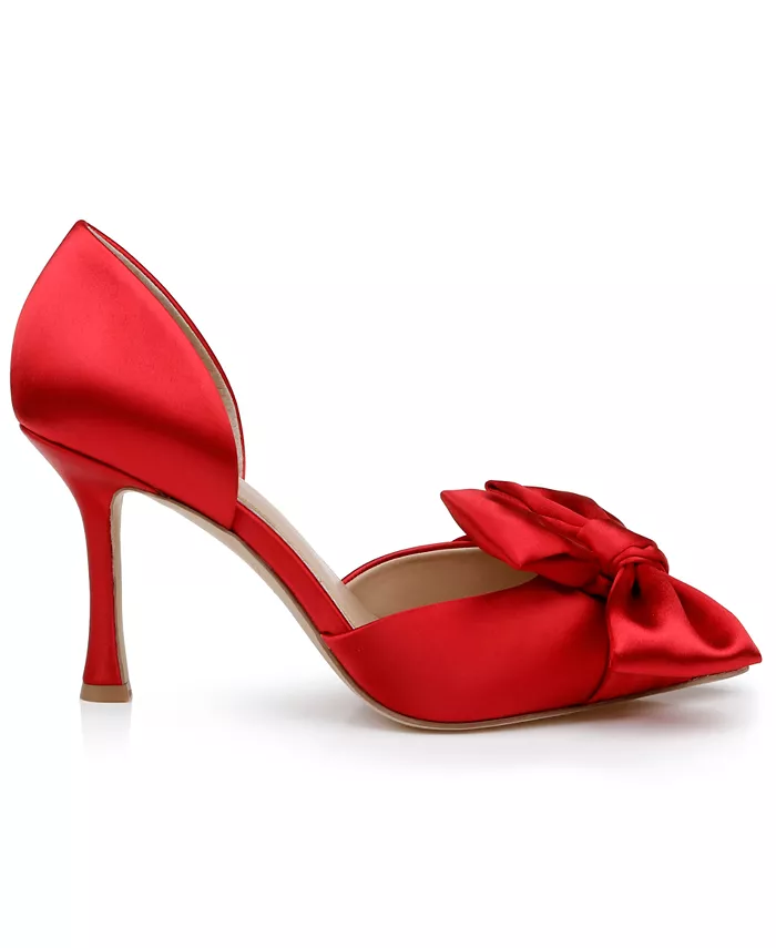 Женские вечерние туфли-лодочки Sidney Slip On с бантом Jewel Badgley Mischka, красный — фото 2