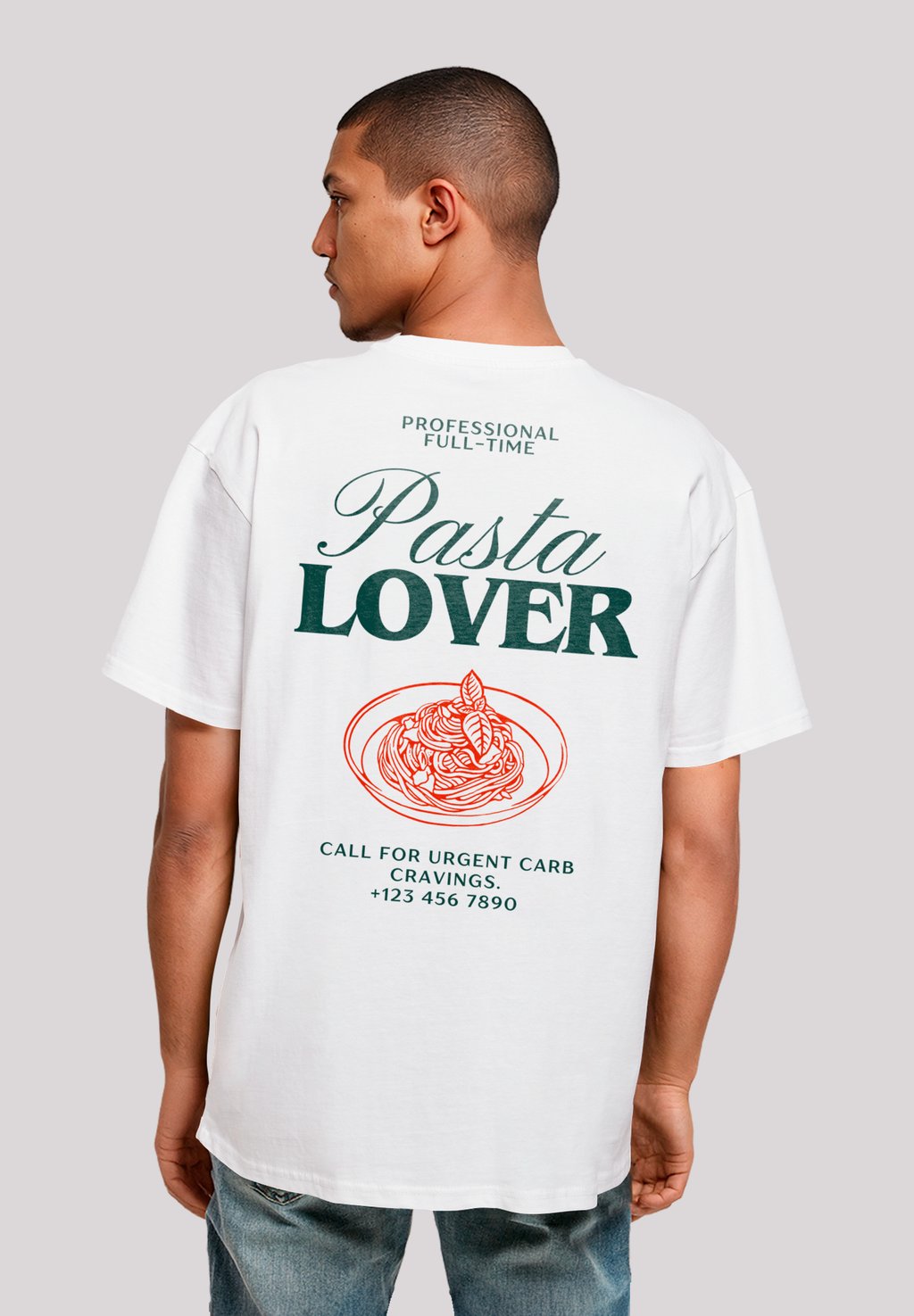 

Футболка с принтом PASTA LOVER F4NT4STIC, белый
