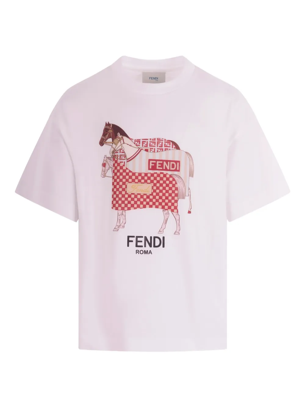 

Футболка с принтом "Кавалли" от Fendi Fendi Kids, белый