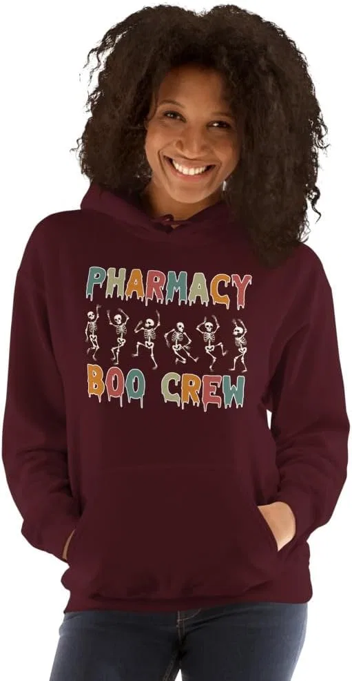 Футболка-поло Pharmacy Boo Crew Halloween унисекс, толстовка Pharmacy Halloween, футболка Pharmacy Tech, футболка для команды аптеки Generic, бордовый