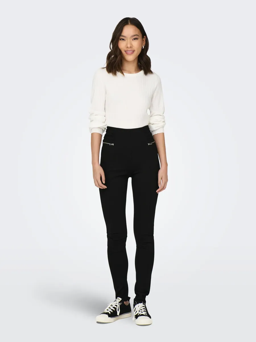 

Only Леггинсы "ONLDAPHNE HW ZIP LEGGING PNT", черный