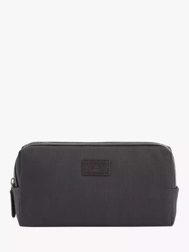 Небольшая косметичка Grantham из вощеного холста и кожи OSPREY LONDON, Black