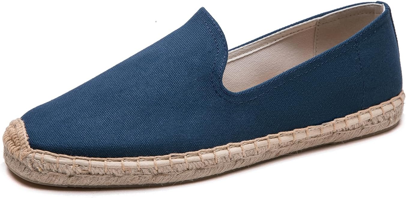 

Мужские повседневные и удобные льняные веганские холщовые туфли, мужские лоферы, с противоскользящей подошвой, подходящие для любого случая летом, весной и осенью Eobzunu, синий