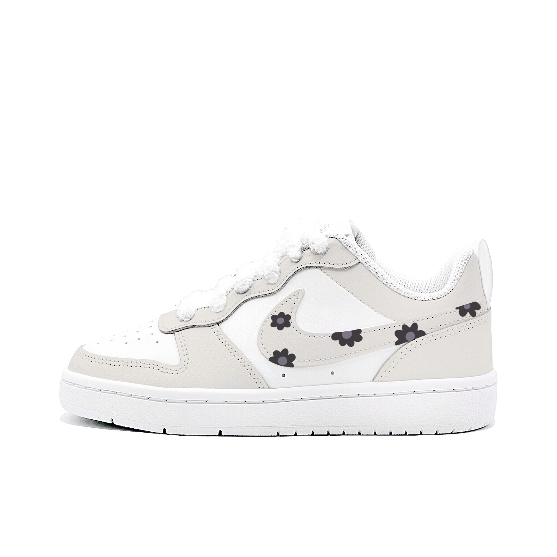 

Court Borough Moonlit Flower, Jiabei Manufacturing Low top Skateboard Shoes White Gray Kids' Nike, белый серый
