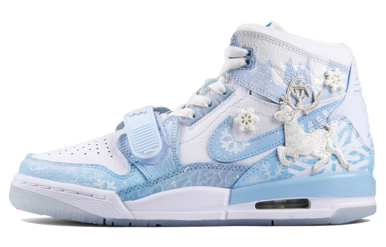 

Jordan Legacy 312 Баскетбольные кроссовки женские, White and blue ice elk