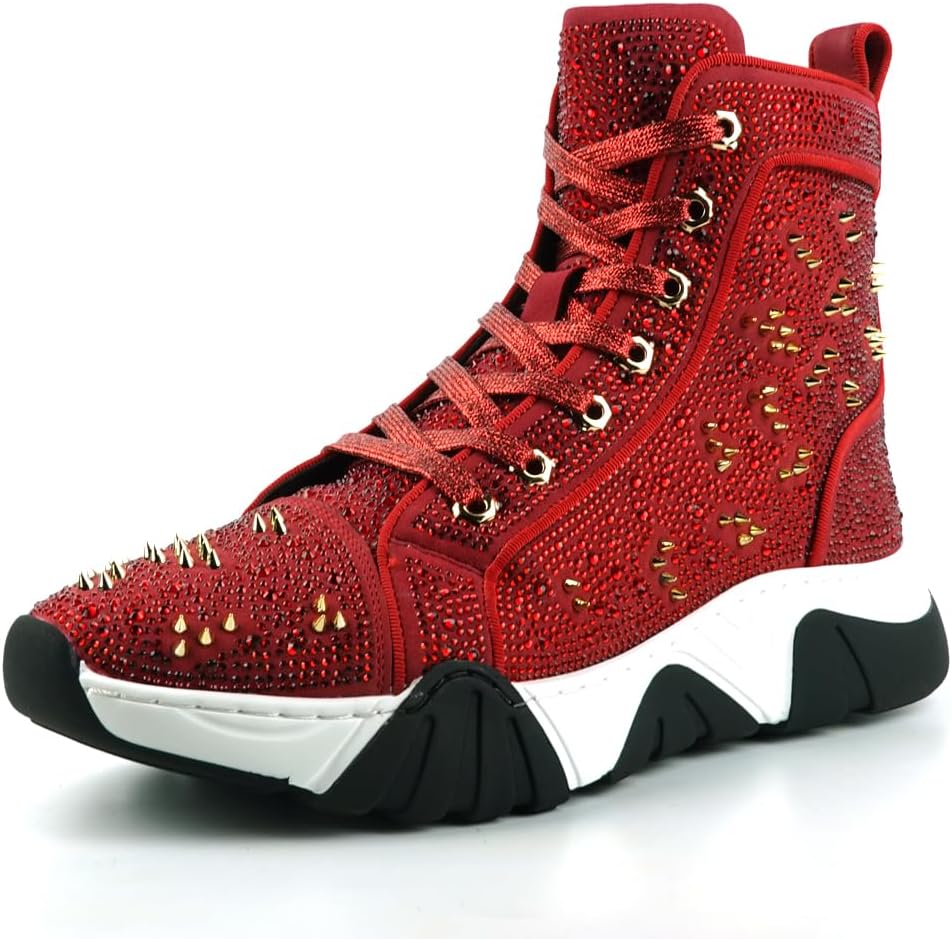 

Кеды Fiesso от Aurelio Garcia FI-2412 с высокими шипами из страз Fiesso By Aurelio Garcia, красный