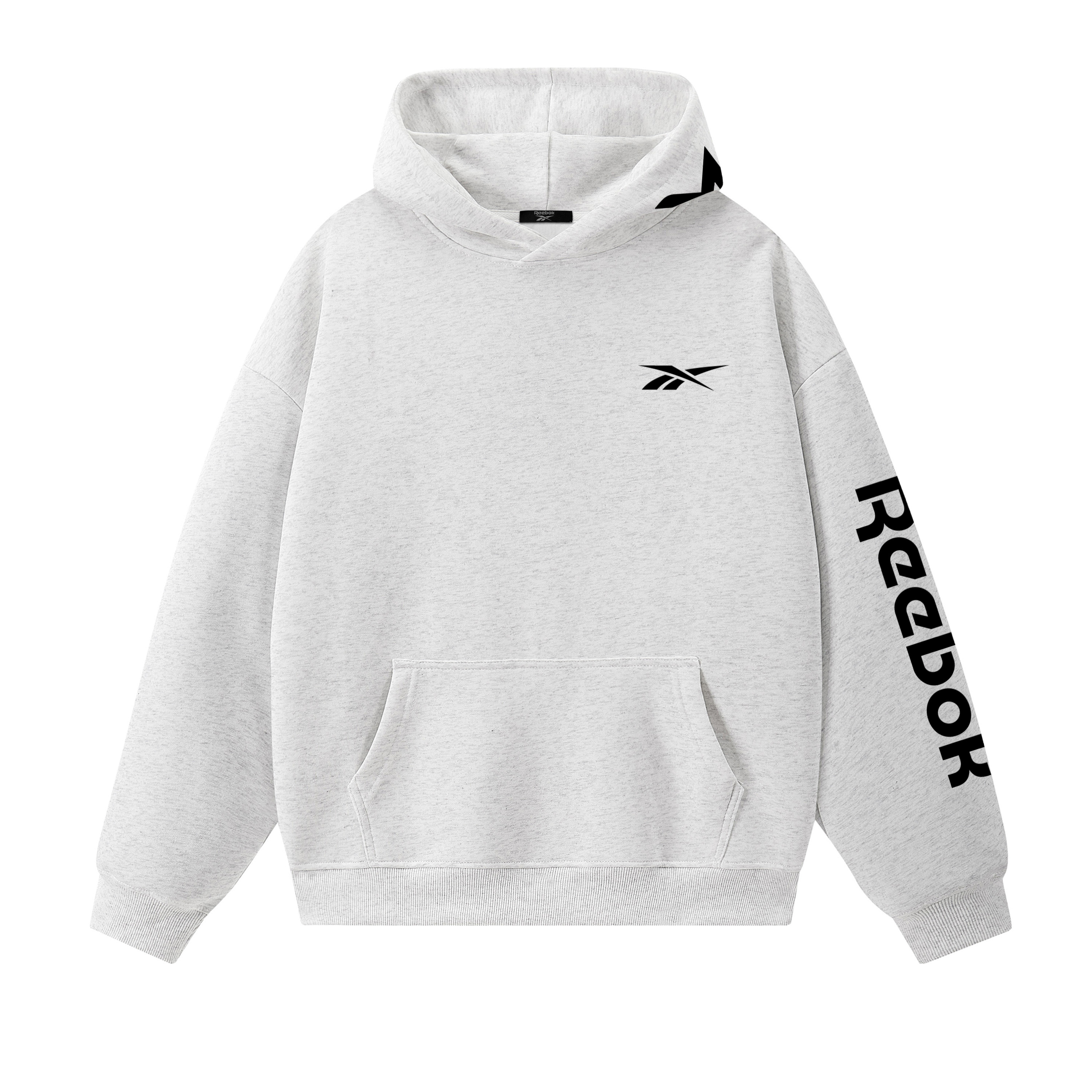 

Толстовка Unisex Hooded Thickened Regular Reebok, белый heather серый (fleece-lined heavyweight polyester-cotton)