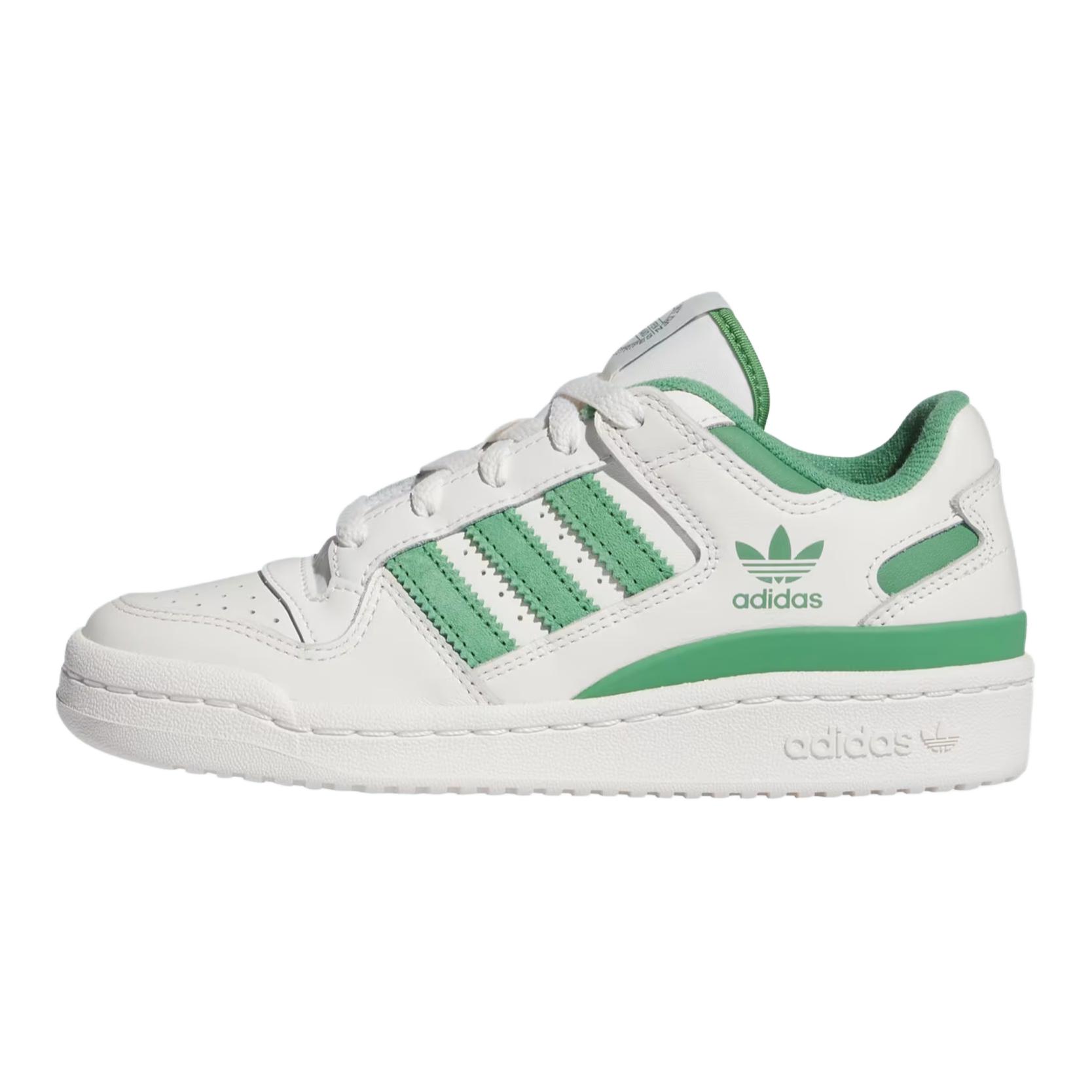 Футболка Adidas Forum Low CL J Cloud White Preloved Green GS Adidas Originals, бело-зеленая — фото 2