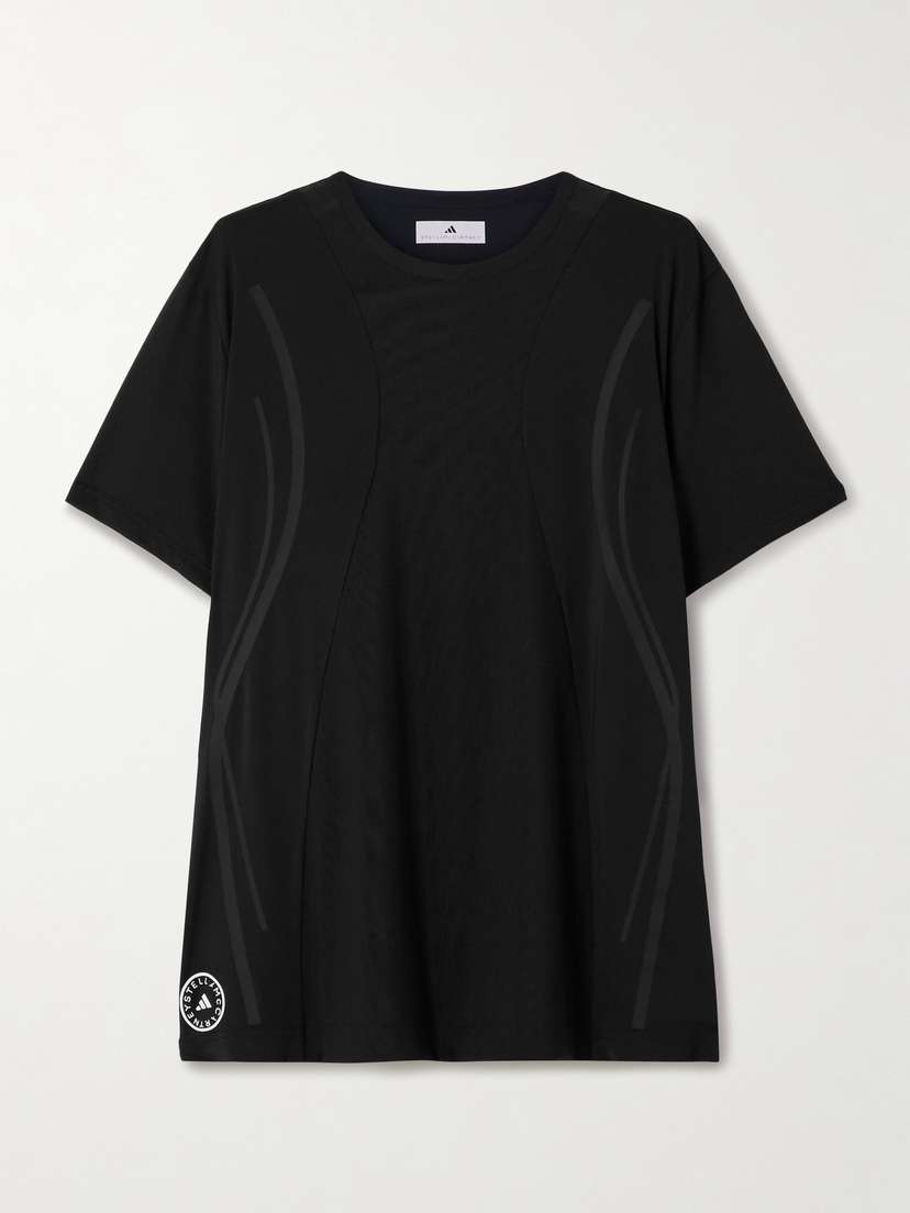 

Футболка для бега Truepace из джерси с сетчатой отделкой Adidas By Stella Mccartney, черный