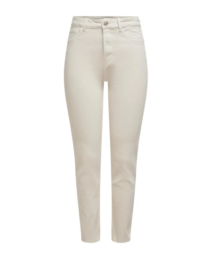 

Джинсы с высокой талией и прямым кроем, изготовленные из эластичного хлопка. Only, белый