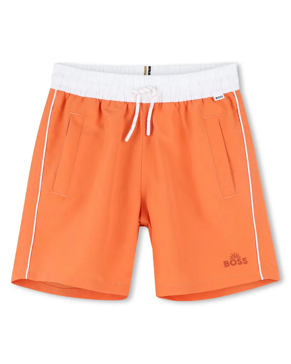 

Однотонный купальник для мальчиков со шнурком BOSS Kidswear, коралловый