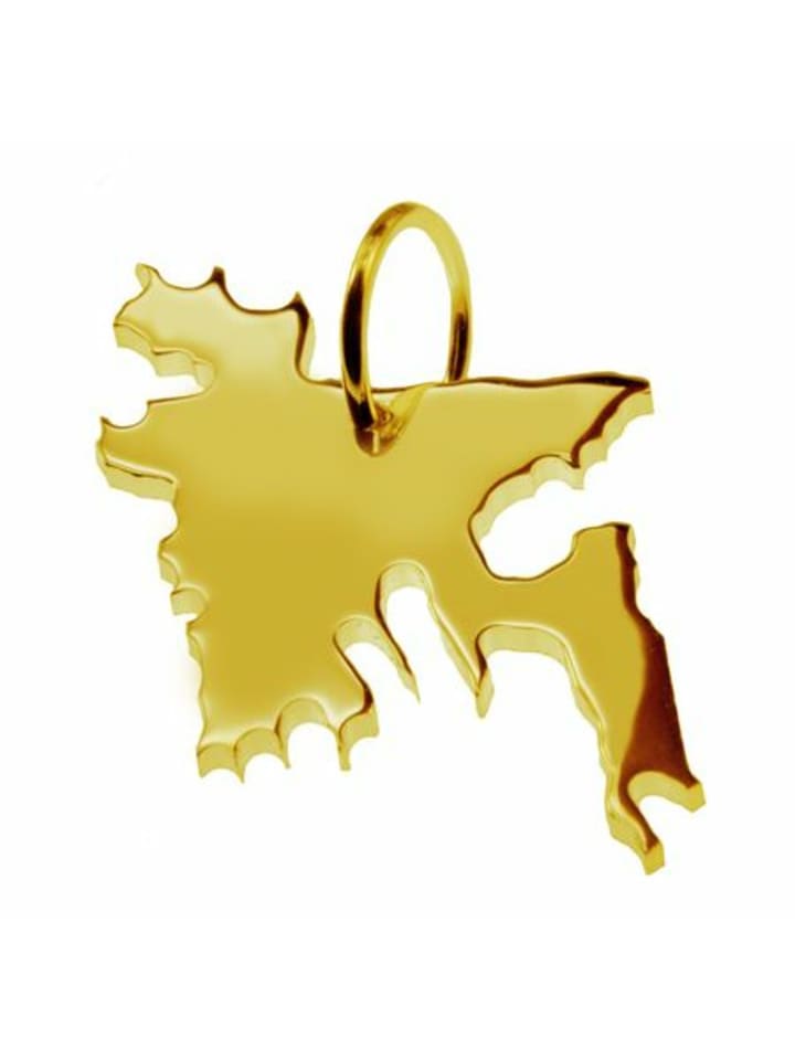 

Schmuckador Кулон с изображением карты Бангладеш из цельного желтого золота 333 пробы