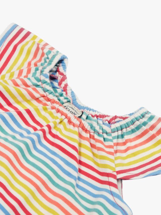 Детский комбинезон из органического хлопка в полоску baby dory rich Frugi, цвет Cornflower Rainbow — фото 4