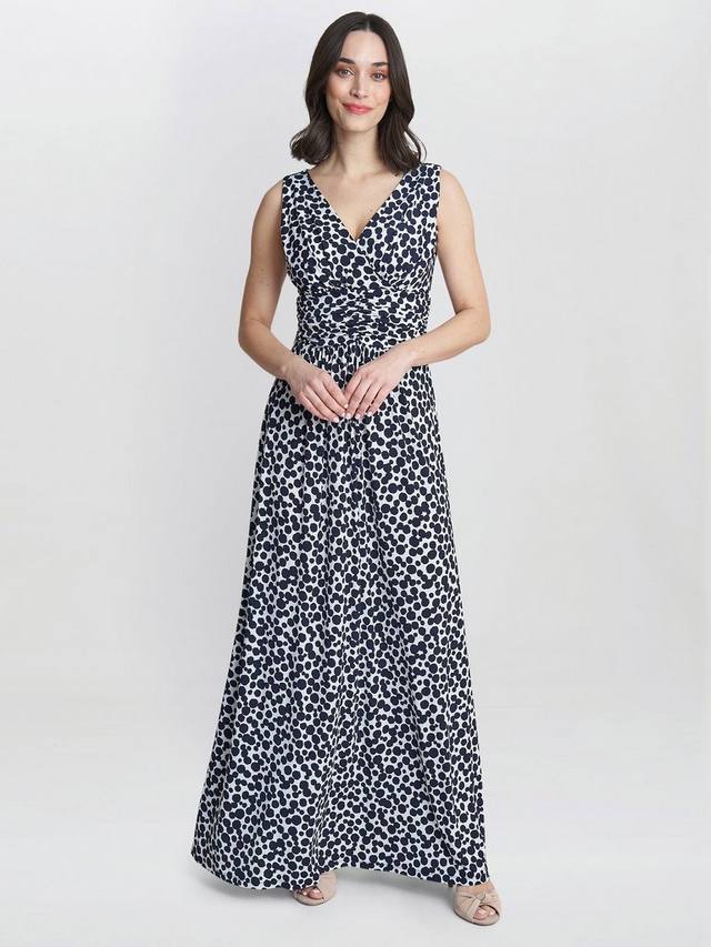 

Макси-платье из орехового джерси Gina Bacconi, цвет White/Navy