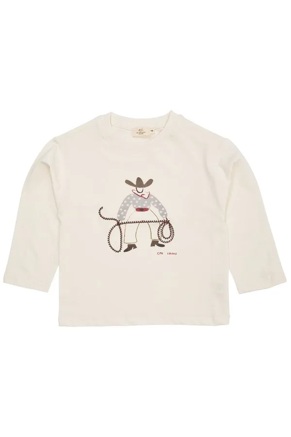 Футболка с ковбойским принтом Copenhagen Colors, Cream