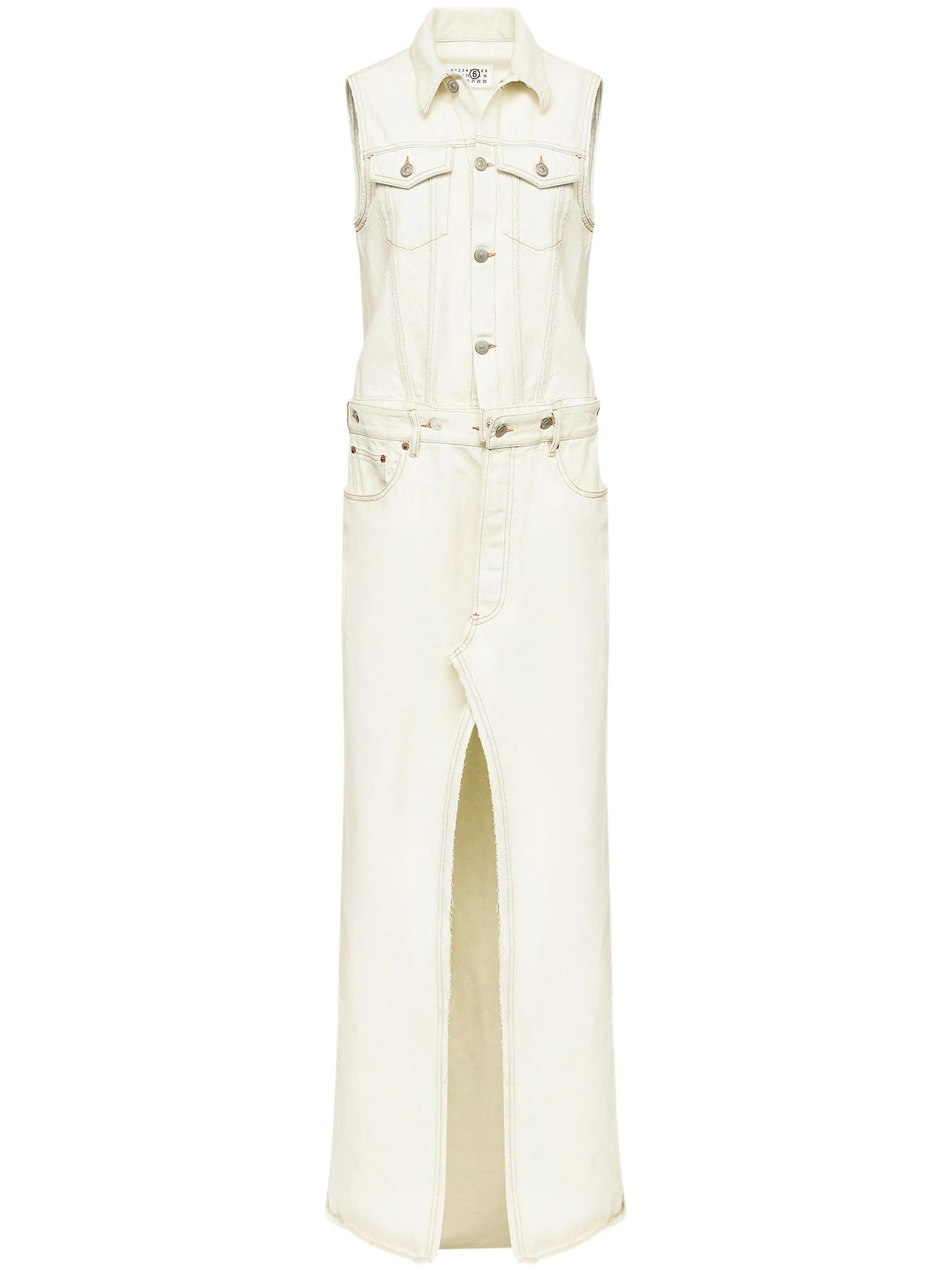 Джинсовое платье макси Mm6 Maison Margiela, белый