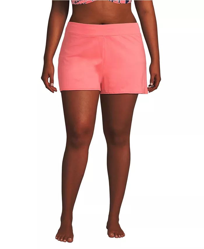 

Плавки для плавания Plus Size Smoothing Control, длина 3" Lands' End, розовый