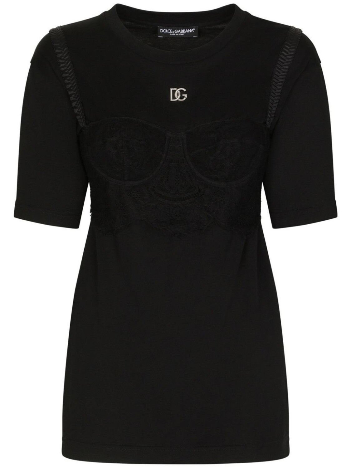 

Dolce & Gabbana bralette-detailed short sleeved T-shirt, черный