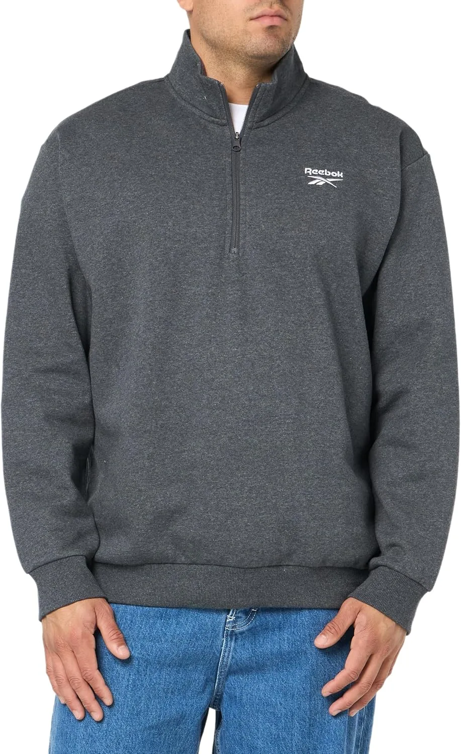 

Reebok мужская флисовая толстовка 1/4 молнии с логотипом