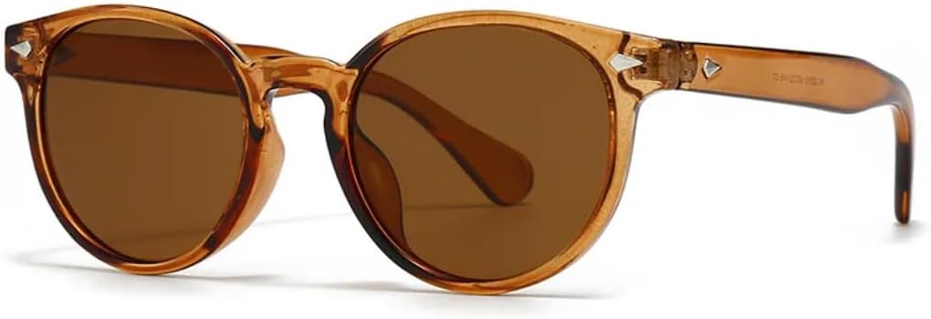 

Модные круглые солнцезащитные очки для мужчин с защитой от УФ-излучения UV400, ретро-очки с заклепками, модные желтые солнцезащитные очки с защитой от УФ-излучения UV400 SZVVBKK, C7 Tea