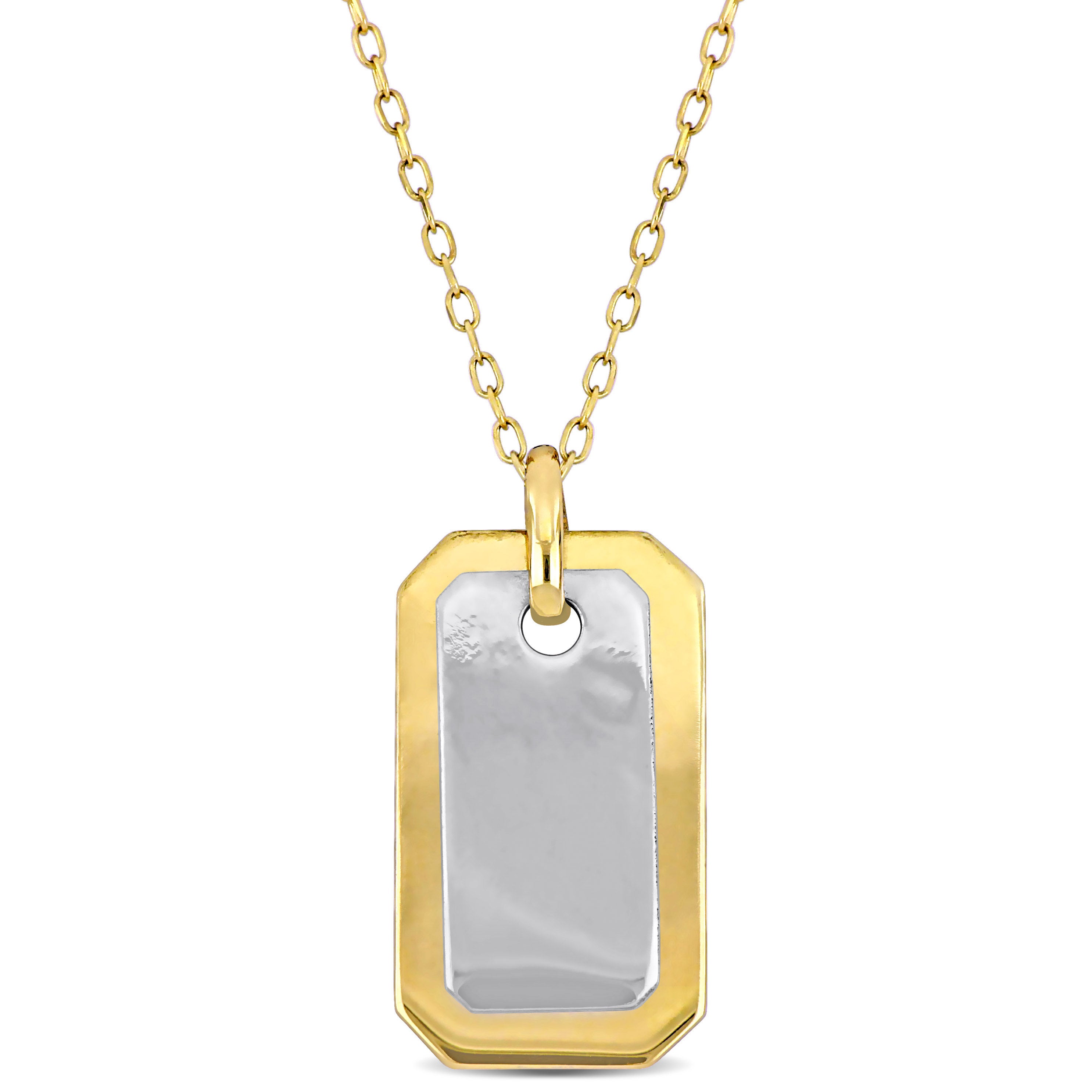 

Ожерелье с армейским жетоном Mimi & Max из 10-каратного двухцветного желто-белого золота, 18 дюймов Mimi & Max, Two-Tone