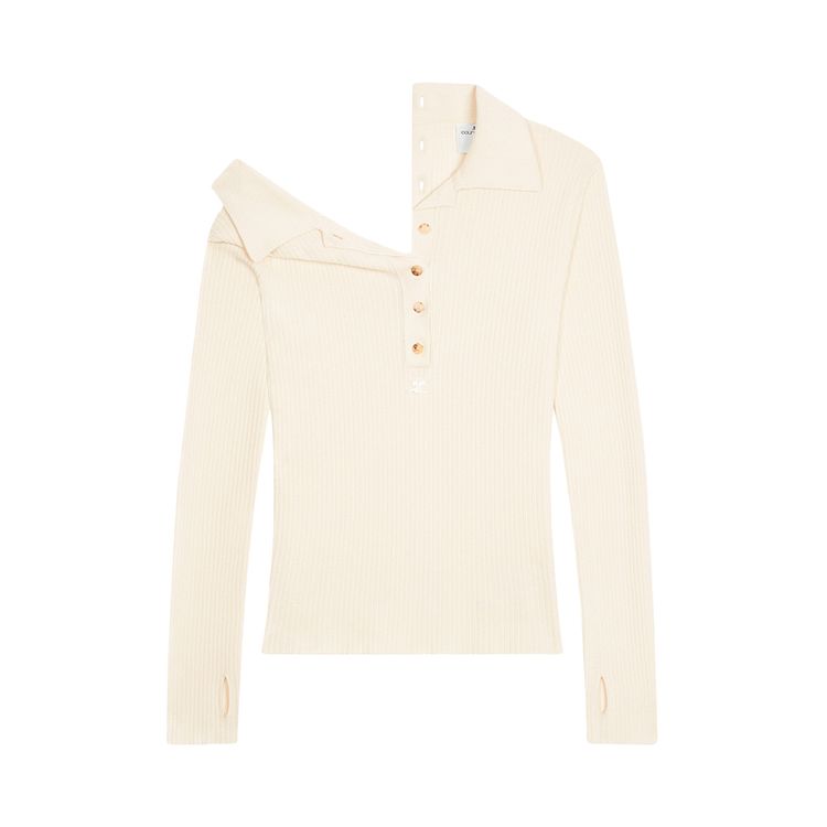 

Поло Courrèges Multi-Buttons Light Wool Polo 'Ivory', белый
