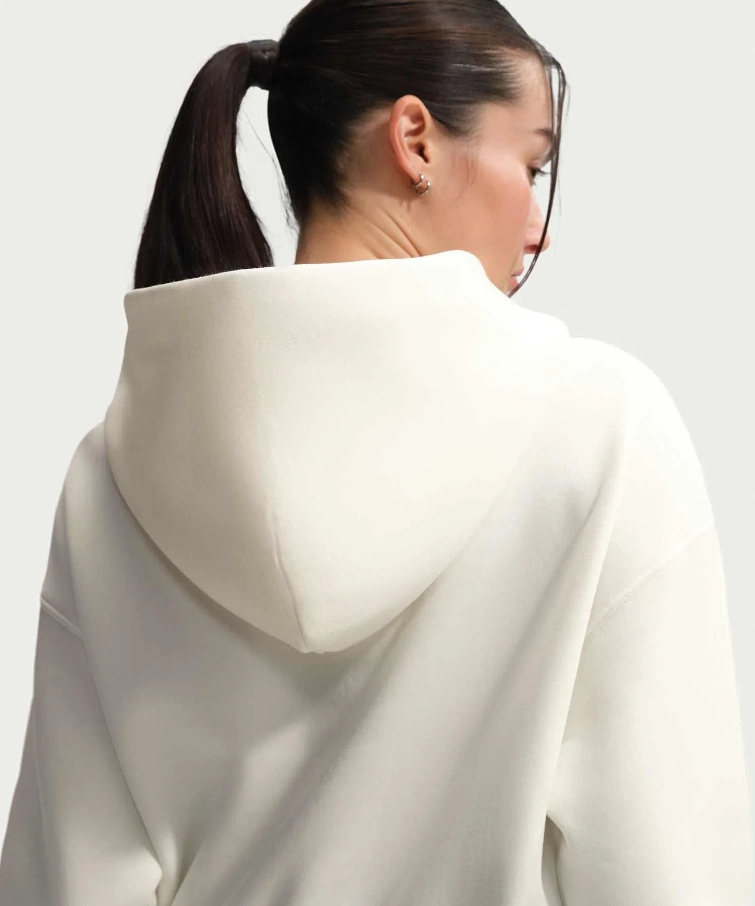 Женская укороченная толстовка Nike Phoenix Fleece Oversized IF0259-133 Sail — фото 3