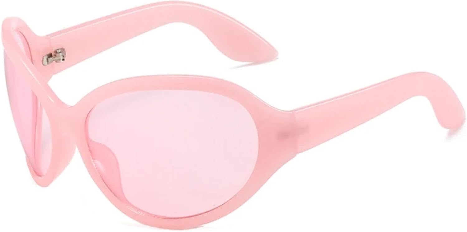 

Винтажные большие женские солнцезащитные очки «кошачий глаз» в стиле панк, модные овальные очки-маска, мужские солнцезащитные очки с защитой от УФ-излучения UV400 WNCKSQ, Pink Pink