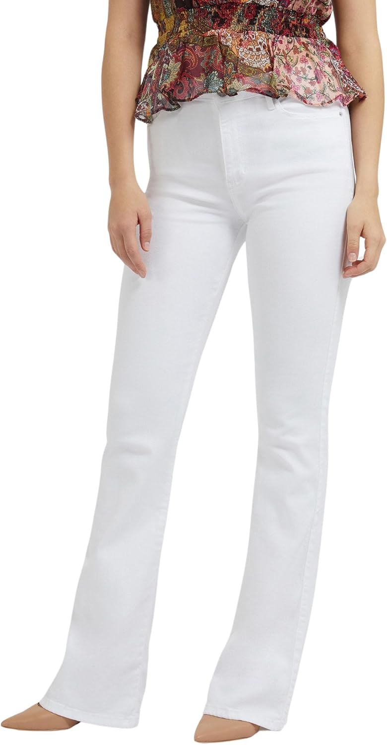 

GUESS Женские джинсы с высокой посадкой и расклешенным силуэтом, Pure White