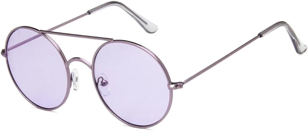 

Солнцезащитные очки с защитой UV400 | Маленькая круглая металлическая оправа | для женщин и мужчин, для занятий спортом на открытом воздухе и вождения DSVIGF, Purple Purple
