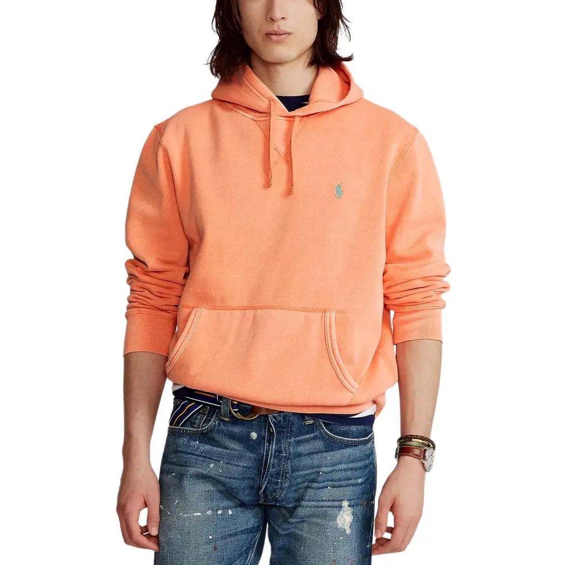 Свитшот мужская Orange Polo Ralph Lauren, оранжевый — фото 4