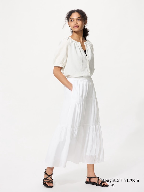 

Многоярусная юбка Uniqlo, белый
