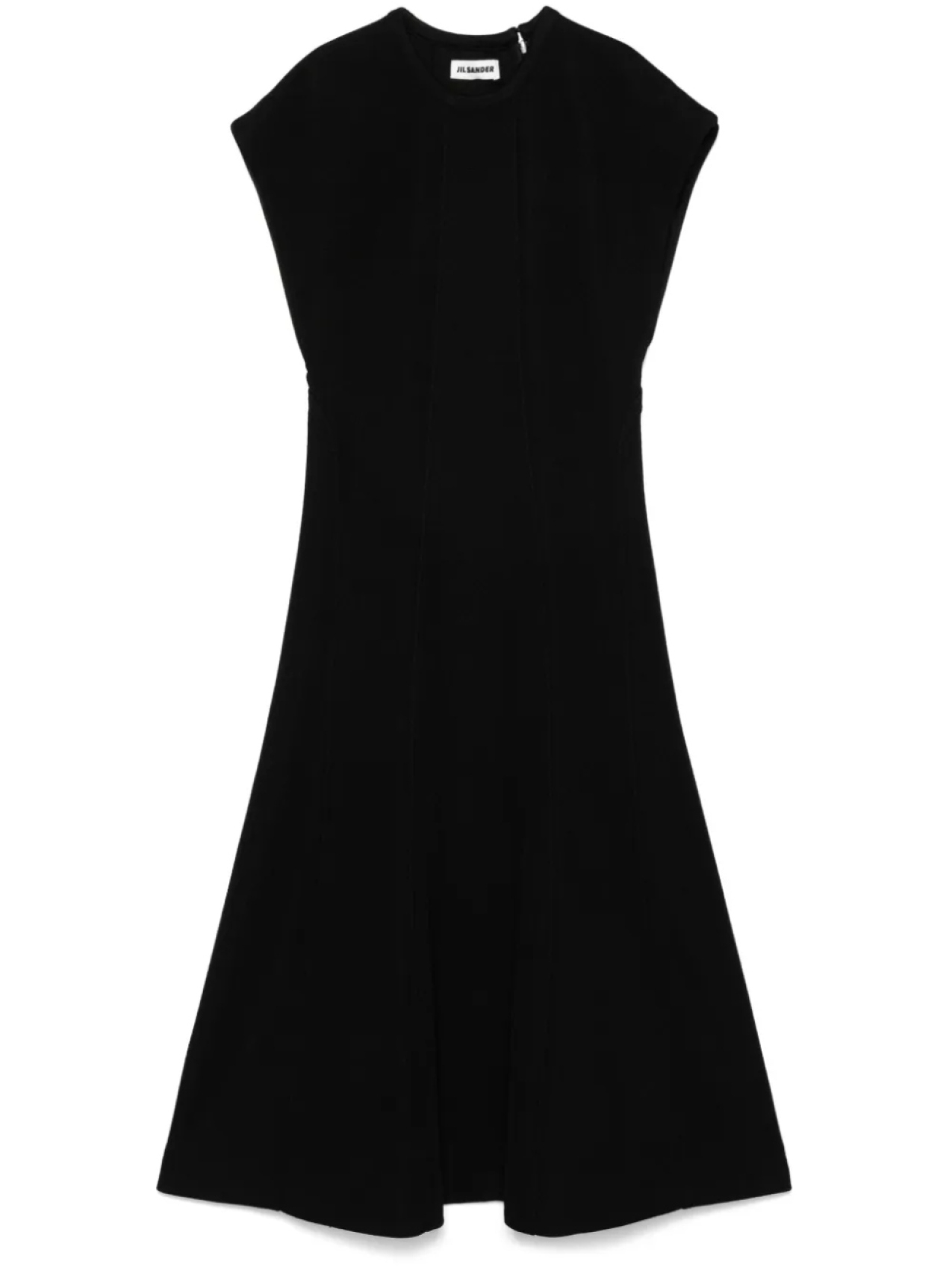 

Платье миди в рубчик Jil Sander, черный