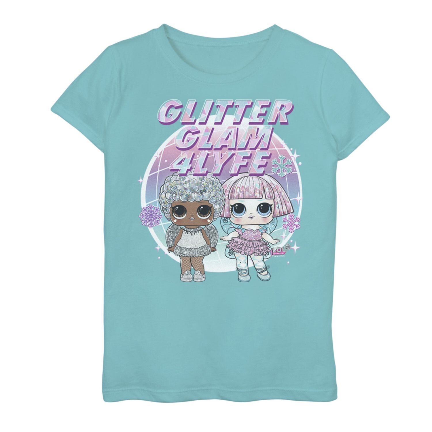 

Девочки 7-16 Л.О.Л. Сюрприз! Футболка с рисунком Glitter Glam 4 Lyfe Licensed Character