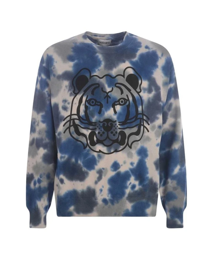 

Хлопковый свитер с головой тигра Kenzo, серый