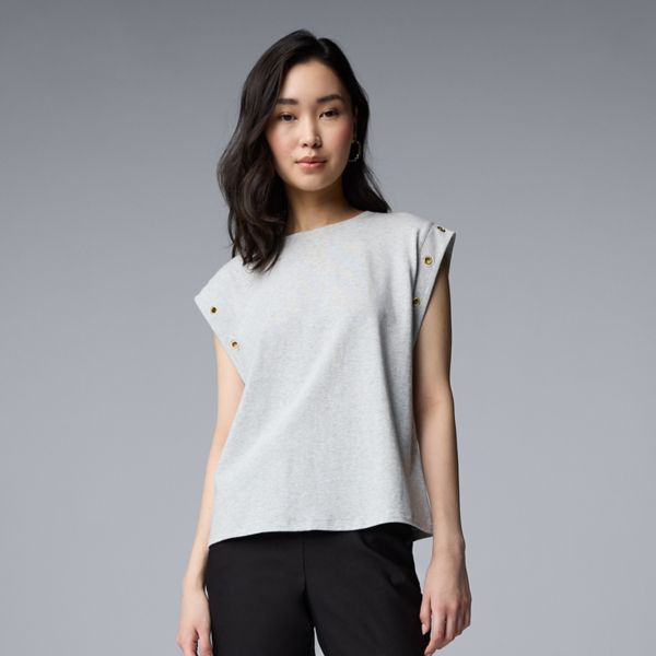 

Женская футболка с люверсами Simply Vera Vera Wang, цвет light gray fox