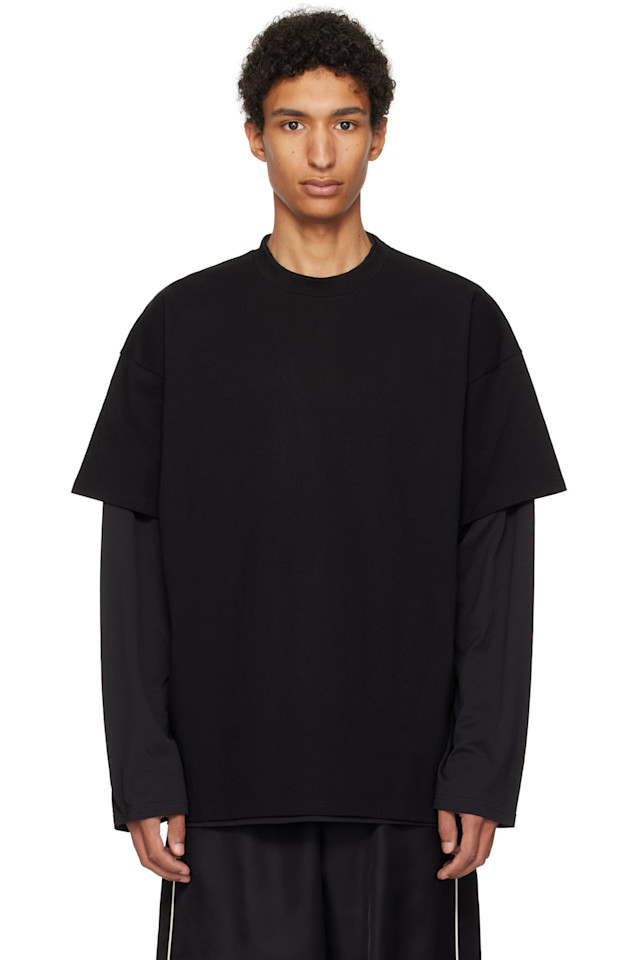 

Хлопковая футболка с круглым вырезом Jil Sander, черный