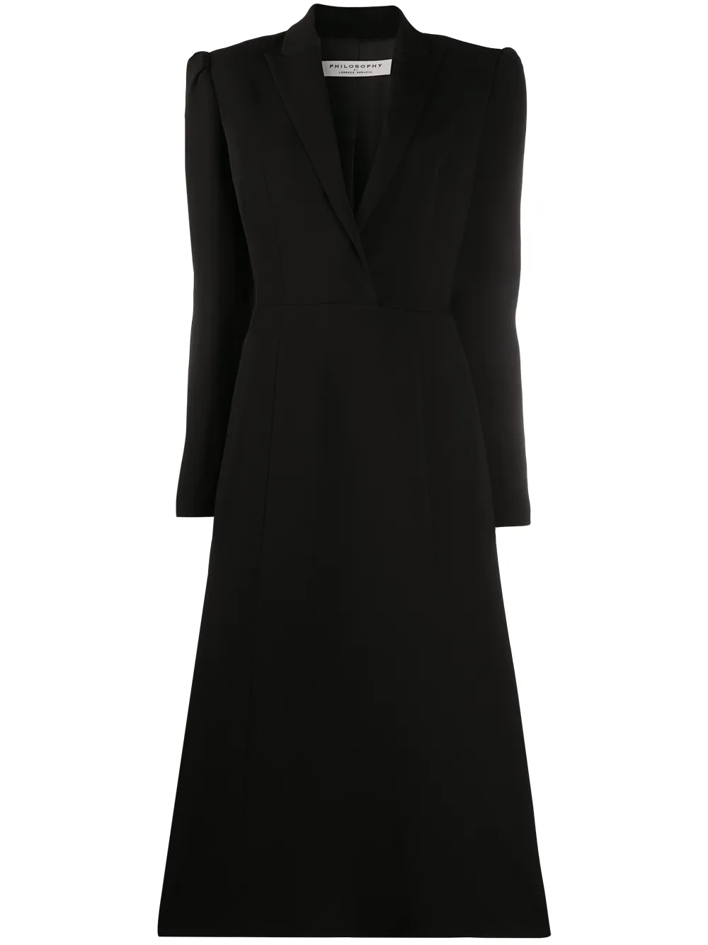

Расклешенное платье с заостренными лацканами Philosophy Di Lorenzo Serafini, черный