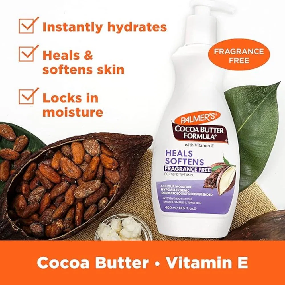 Лосьон для тела увлажняющий Palmer's Cocoa Butter Formula, без отдушки, 400 мл — фото 3