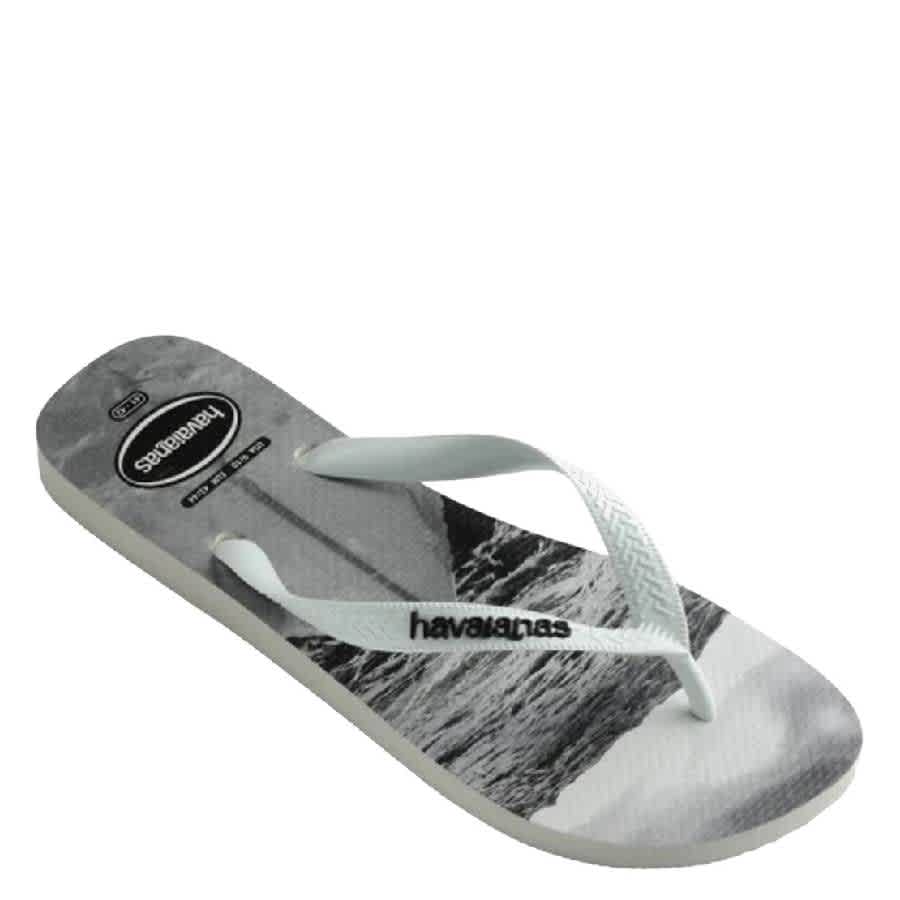 Графические пляжные принты Havaianas Резиновые шлепанцы, белый — фото 2