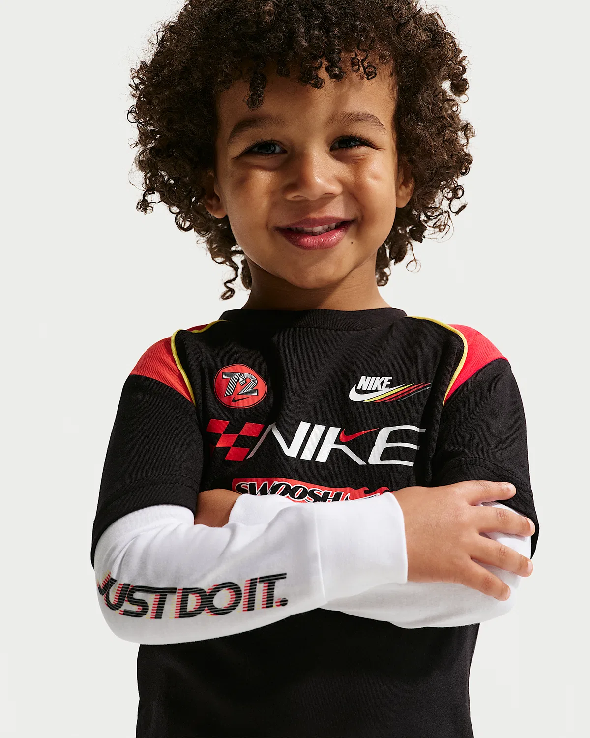 Детская футболка Toddler Victory Lap Twofer T-Shirt Nike Sportswear, Black — фото 3