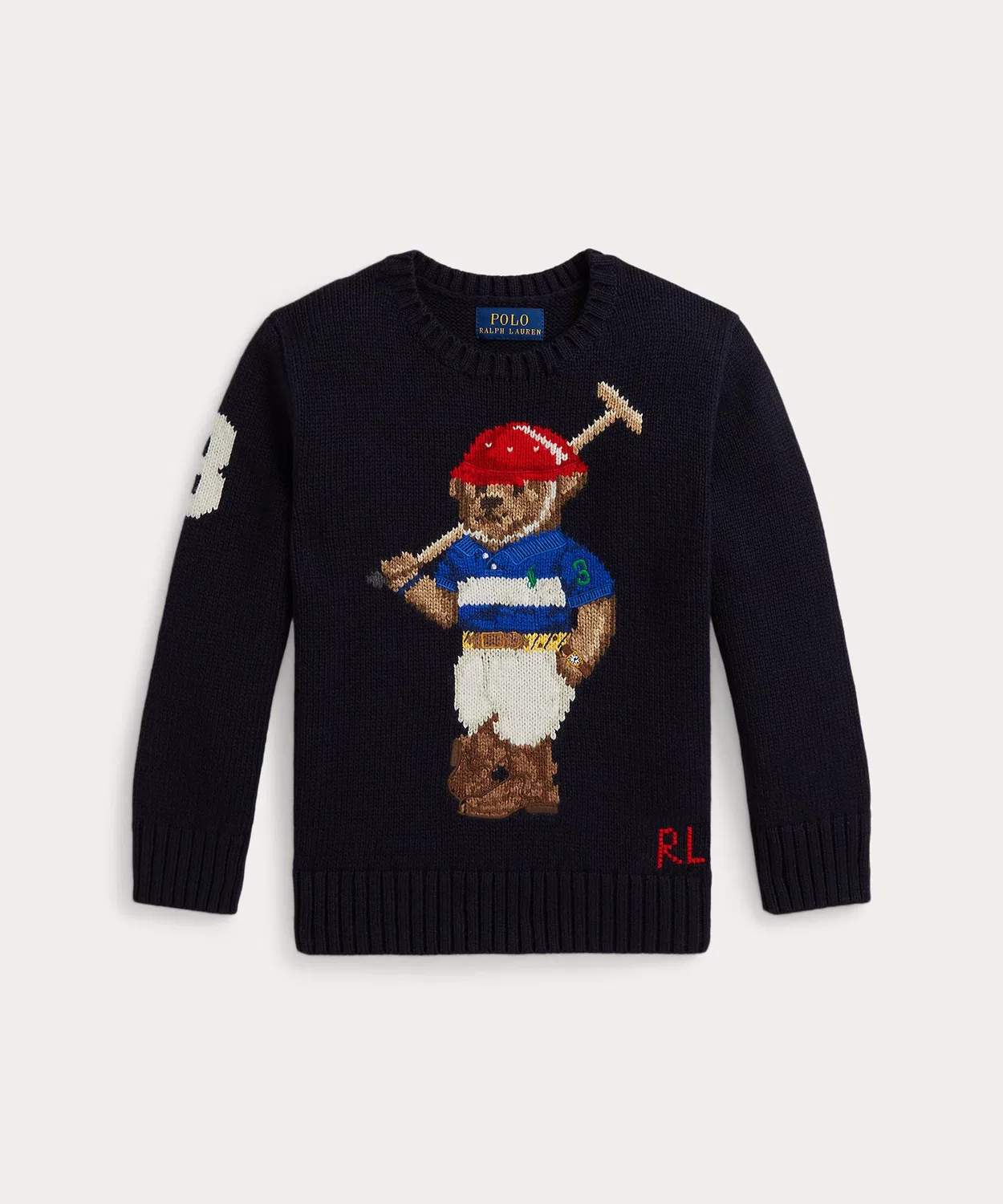 Свитер Polo Bear с интарсией, хлопковый, тёмно-синий