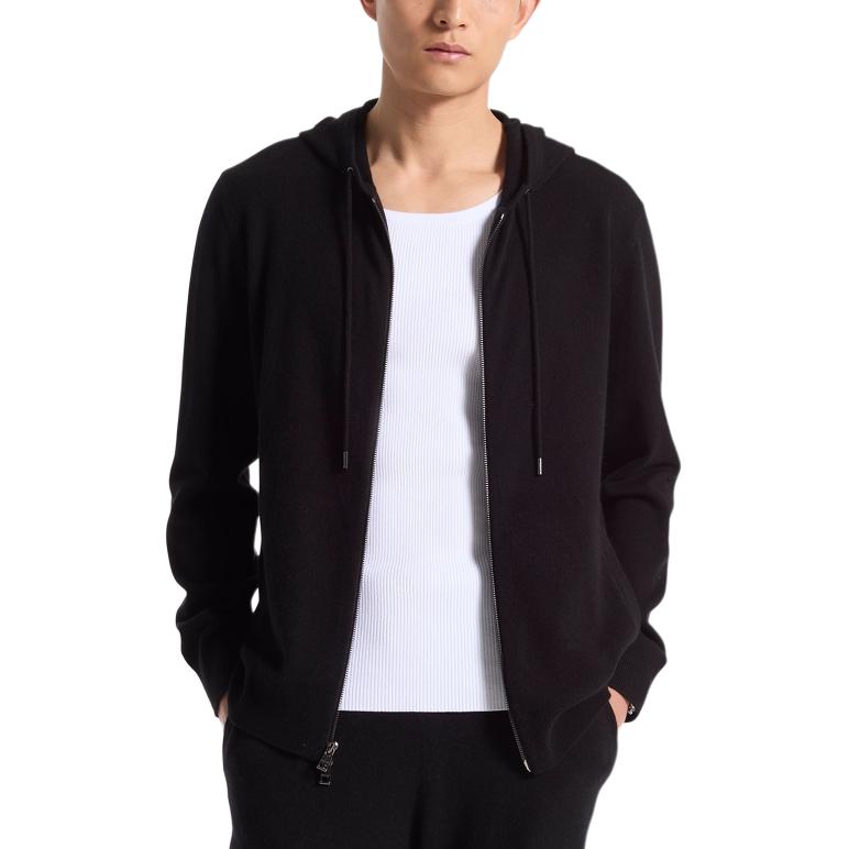 

Wool And Cashmere Blend Zip-Up Hoodie MICHAEL KORS, черный