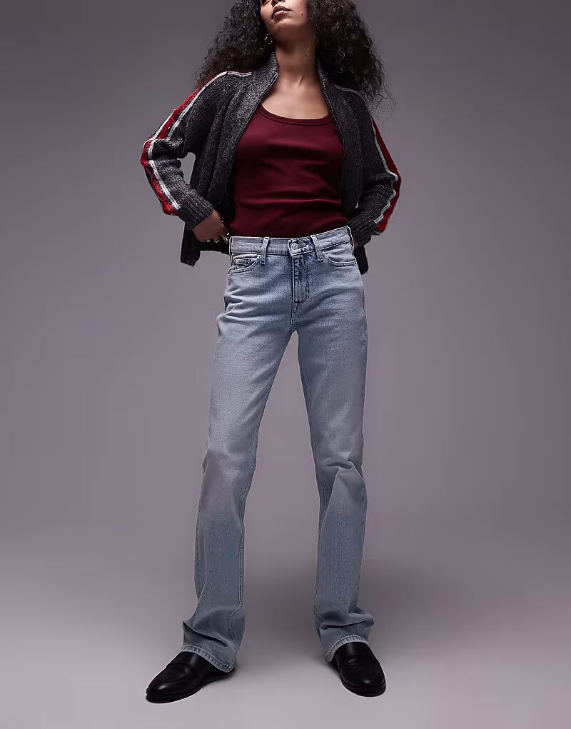 

Расклешенные джинсы Tommy Jeans Maddie средней посадки, ультралегкие, с потертостями