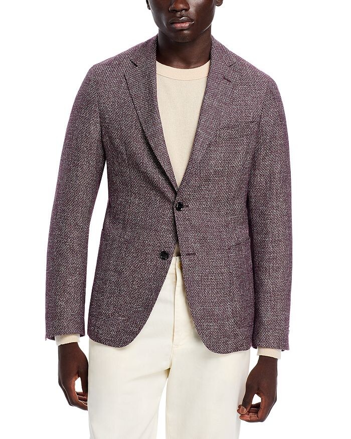 

Однотонный неструктурированный повседневный спортивный пиджак BOSS Hanry Melange Slim Fit, красный