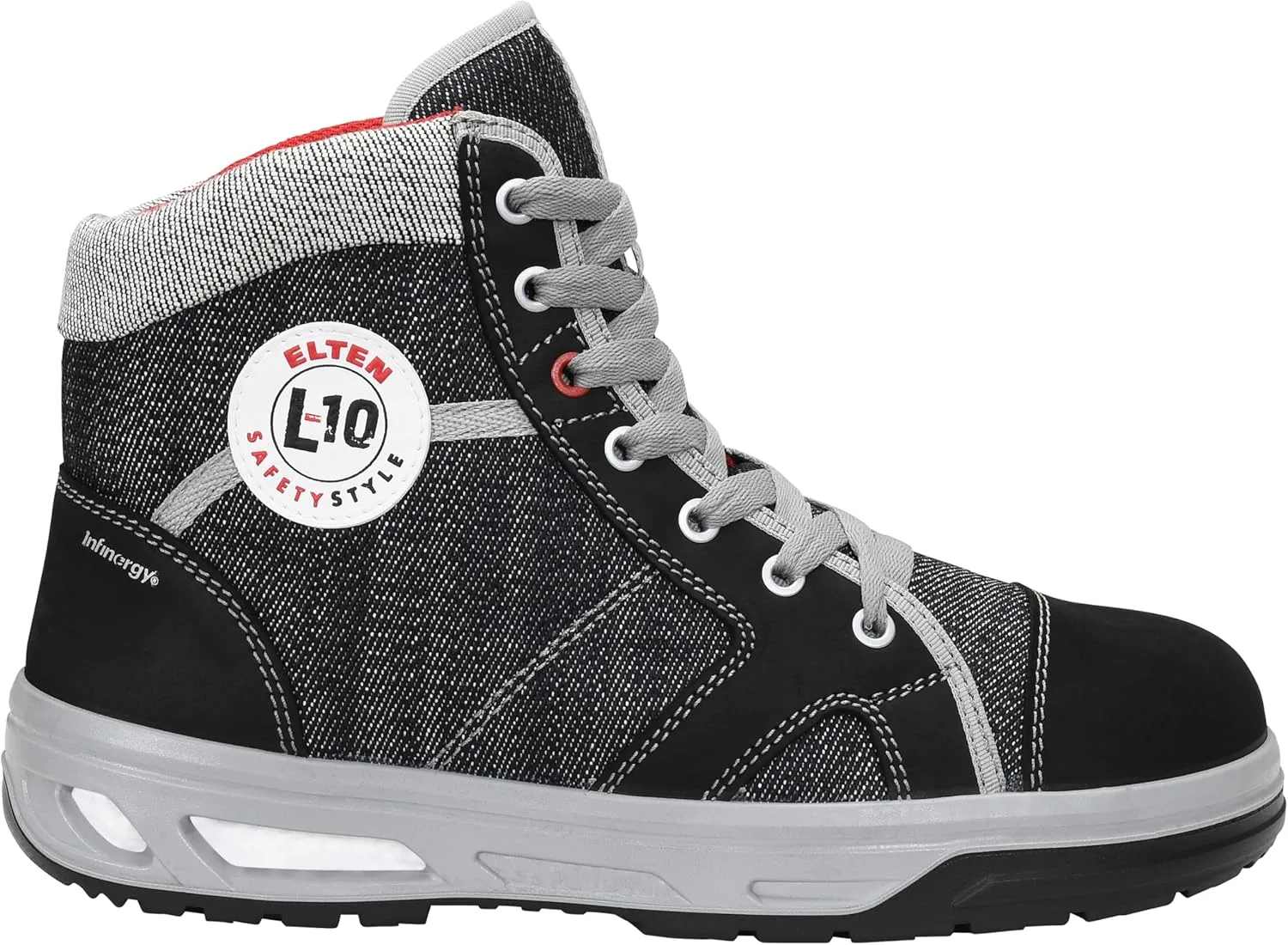Защитные ботинки ELTEN Sensation XX10 Mid ESD S3S для мужчин и женщин, кожа/текстиль, стальные защитные носки, легкие, спортивные, черный — фото 2