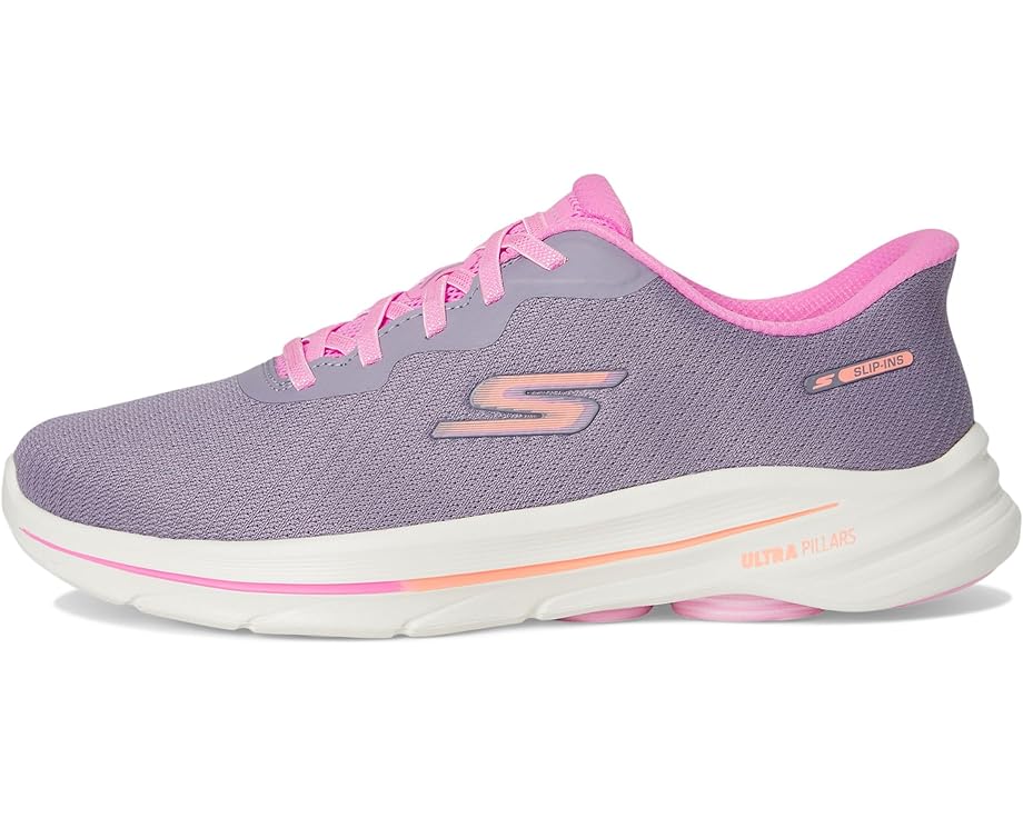 Кроссовки SKECHERS Performance Go Walk 8 Nadia Hands Free Slip-Ins, цвет Gray/Pink — фото 4