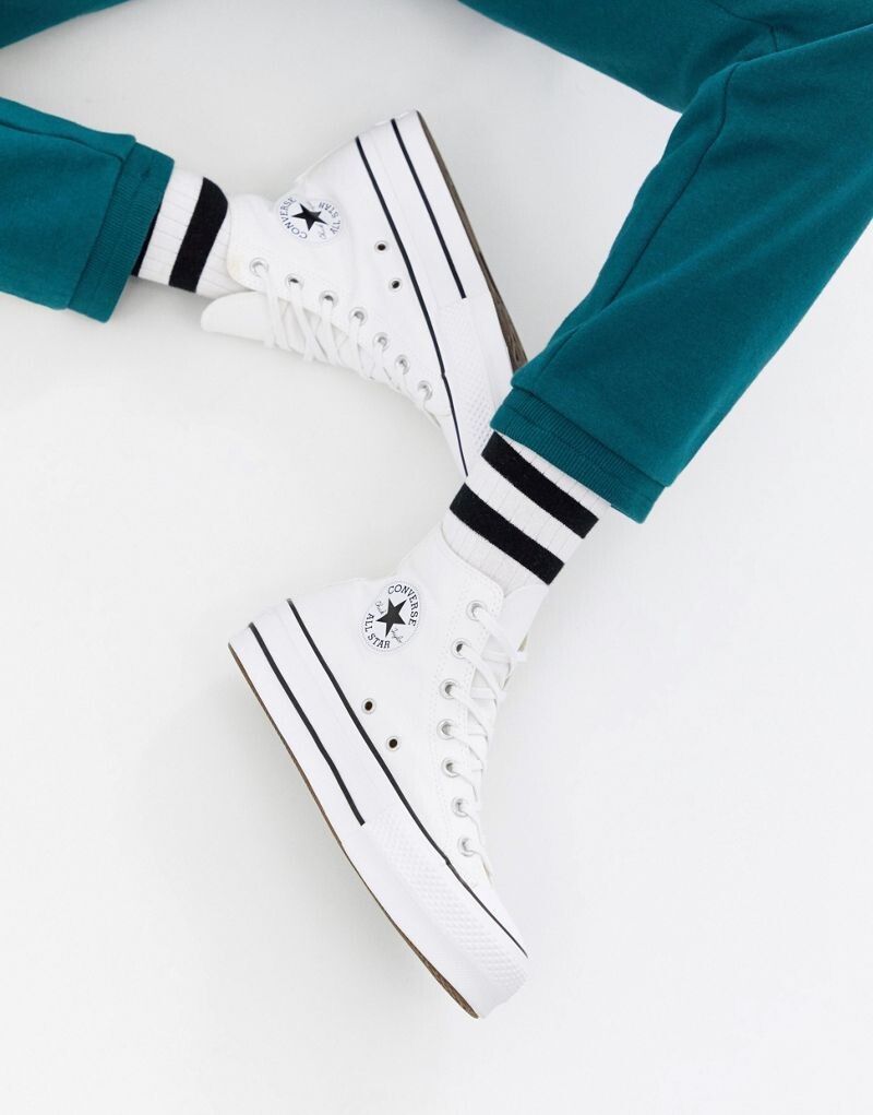

Белые кеды на платформе из парусины Converse Chuck Taylor All Star Hi Lift