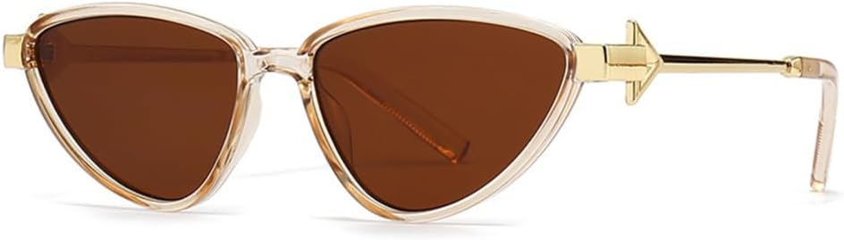 

Панк-солнцезащитные очки «кошачий глаз» для женщин, модель «стрела на ноге», зеленые, винтажные, мужские солнцезащитные очки с защитой от УФ-излучения UV400 VFDHN, C6 Champagne Tea