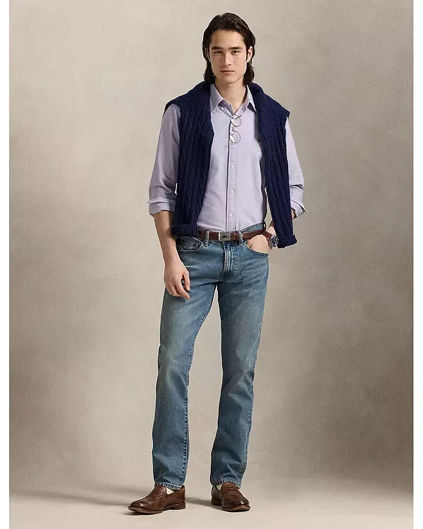 Узкие прямые джинсы Varick синего цвета Polo Ralph Lauren, Blue — фото 2